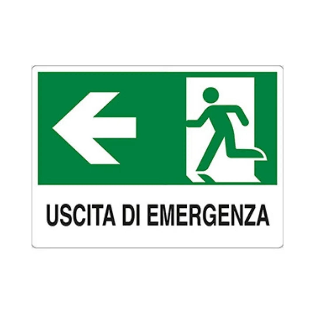 Cartello Segnaletica Uscita Emergenza A Sinistra