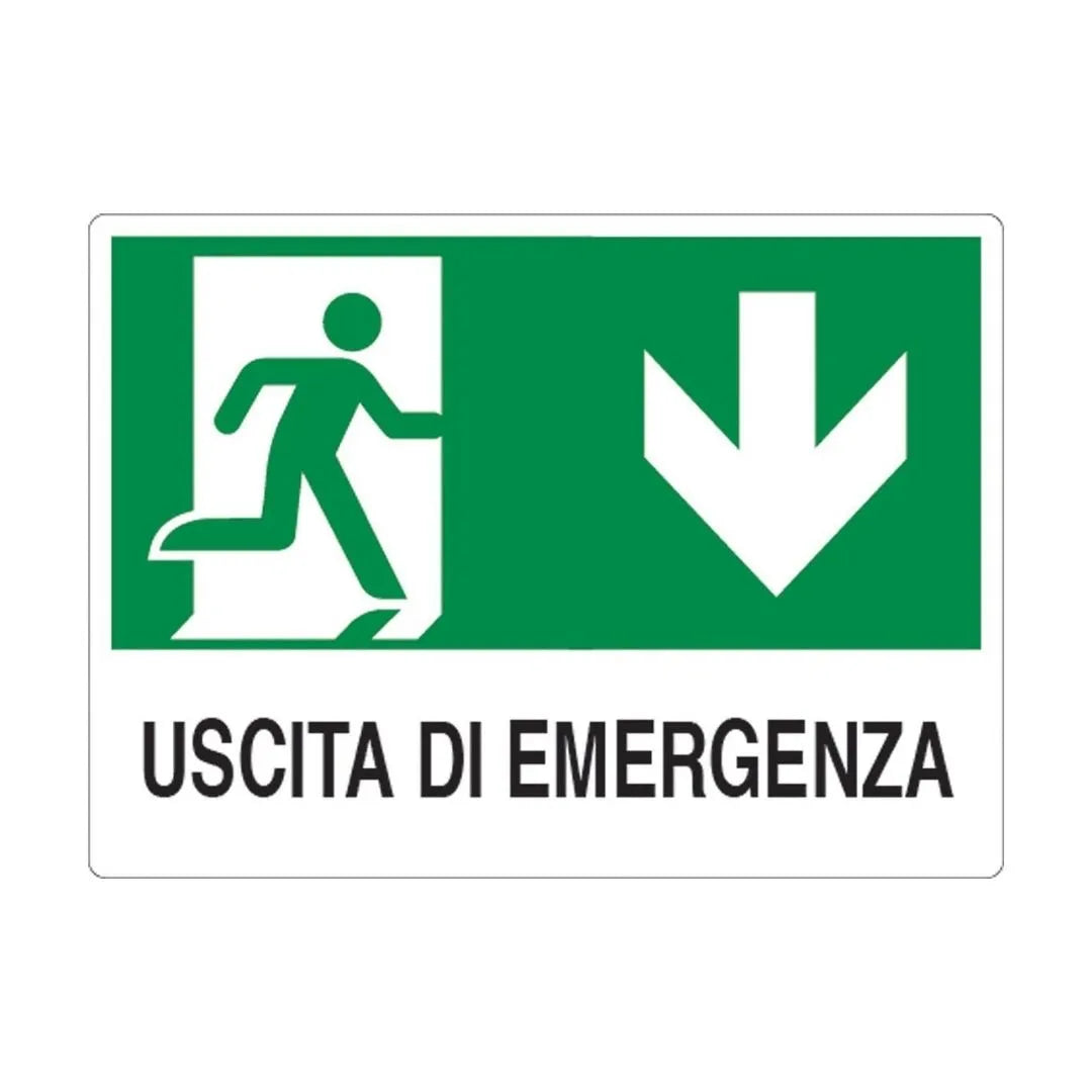 Cartello Segnaletica Uscita Emergenza In Basso
