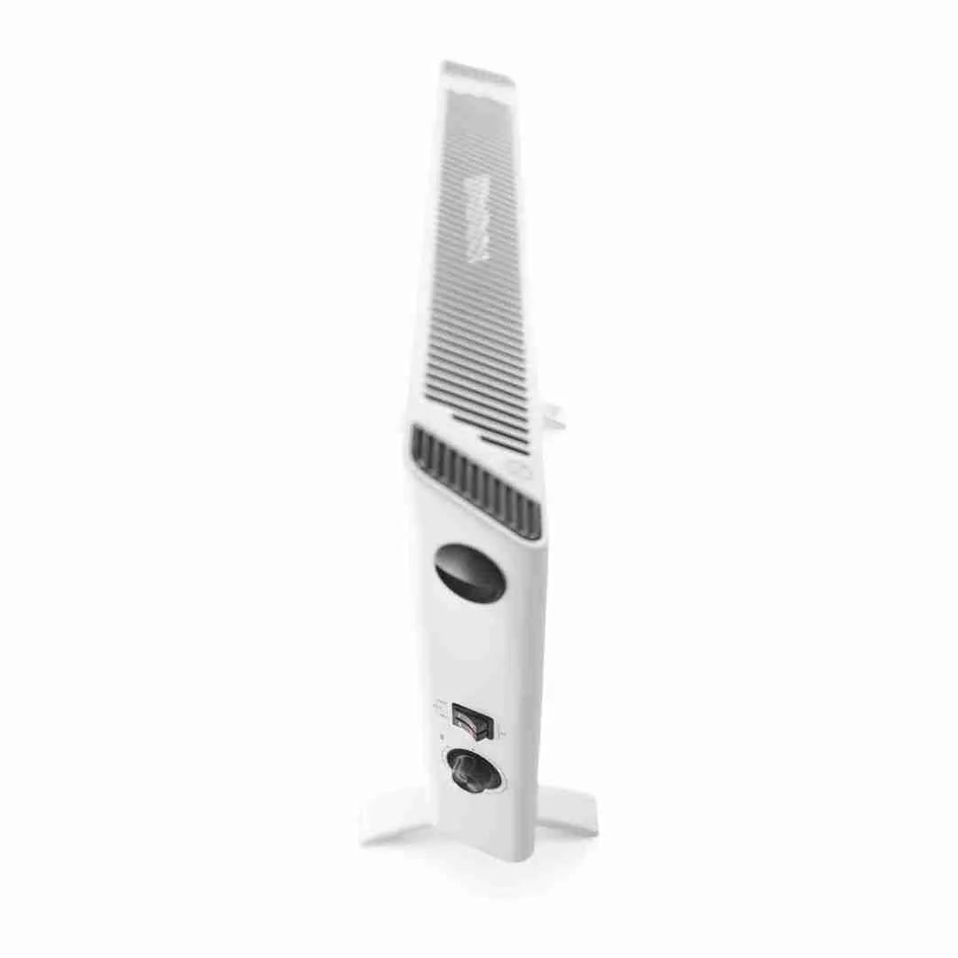 Mod. HSX 2320FS slim style con soli 90 mm di profondita. Convettore lettrico con 3 livelli di potenza 800/1200/2000 W + turbo. 230V - 50 Hz. Termostato ambiente. Ventilazione laterale forzata per una migliore distribuzione del calore, in potenza media e massima. Termostato ambiente per impostare e mantenere automaticamente la temperatura desiderata. Termostato di sicurezza. Funzione anti-gelo. Maniglie per un facile trasporto. Adatto per ambienti fino a 60 m. Dimensioni 683x90(200)xh460 mm.