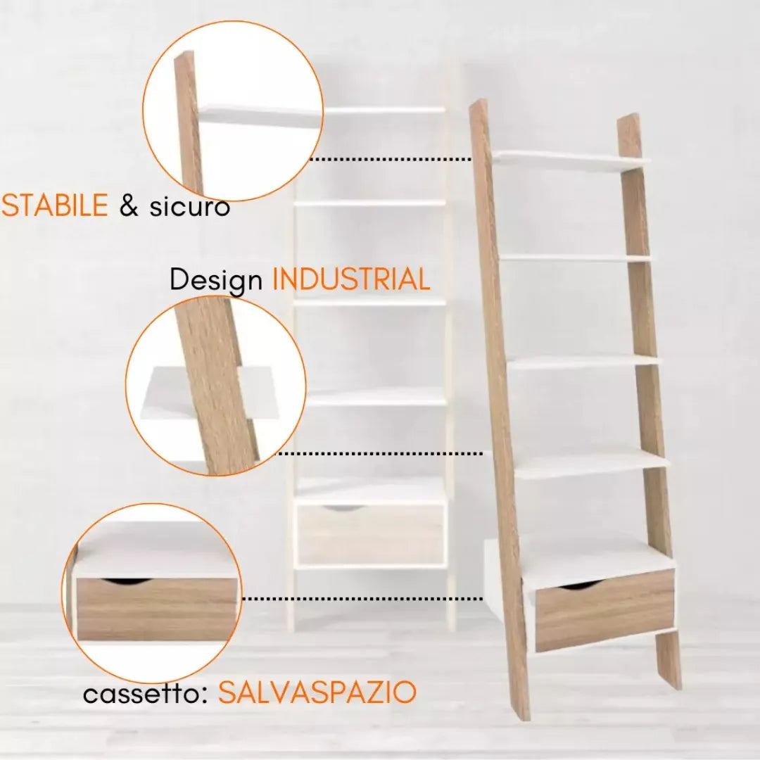 Libreria da salotto con cassetto