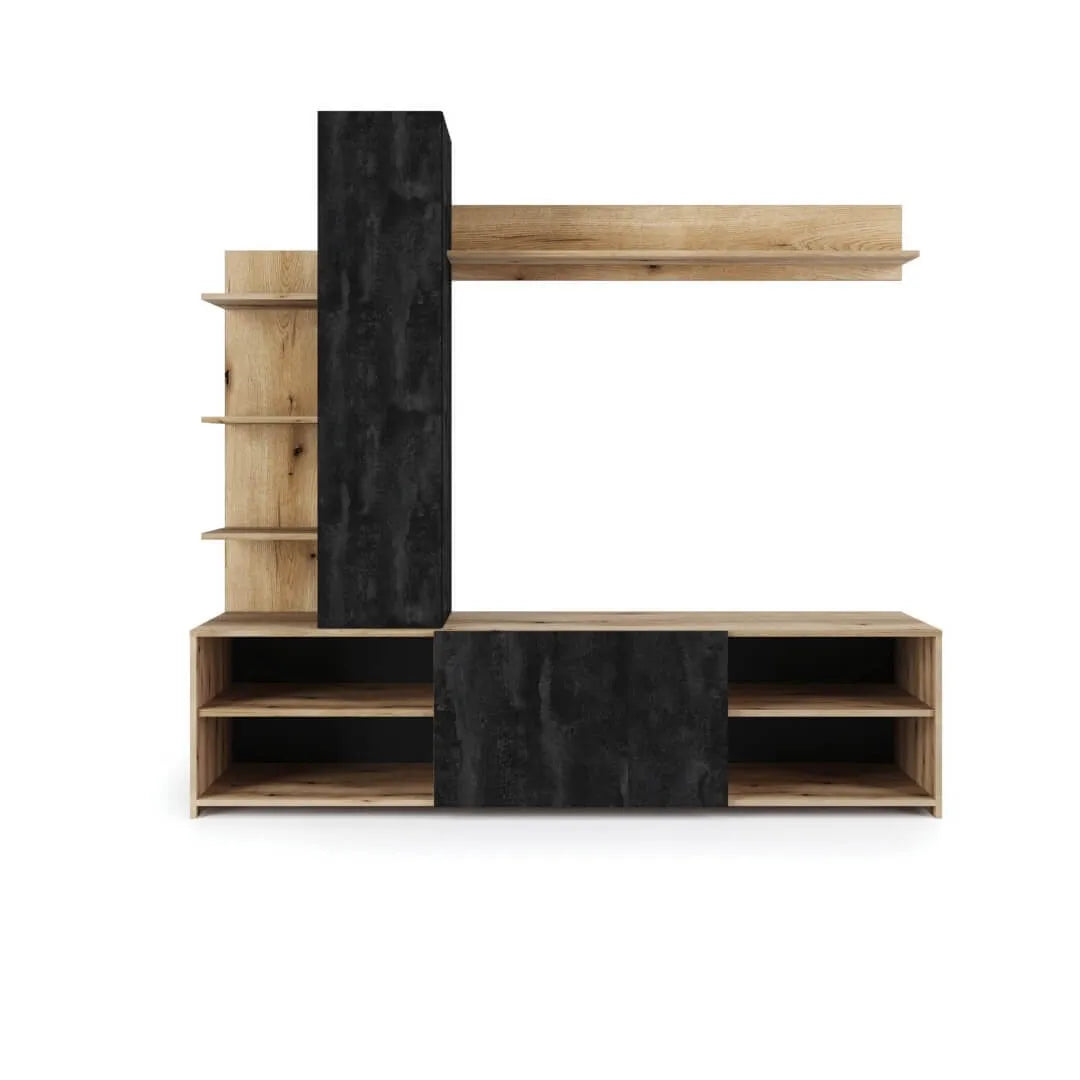 Parete attrezzata legno ardesia