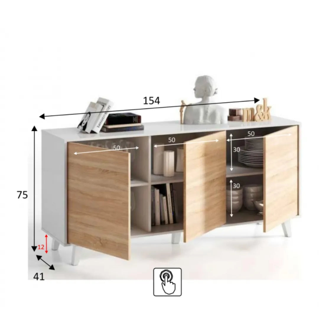 Credenza bianca 3 ante