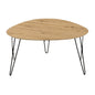 Tavolino in metallo con base legno