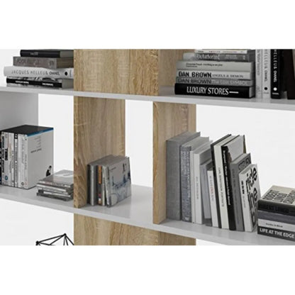 Libreria da salone bianco e rovere