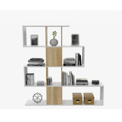 Libreria da salone bianco e rovere