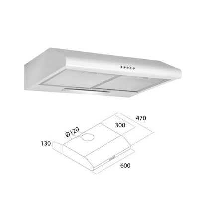 Cappa elettrica per cucina con lampada