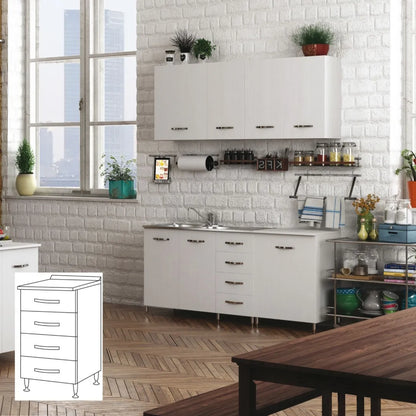 Cassettiera per cucina 4 cassetti