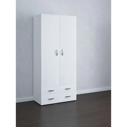 Armadio 2 ante e cassetti bianco