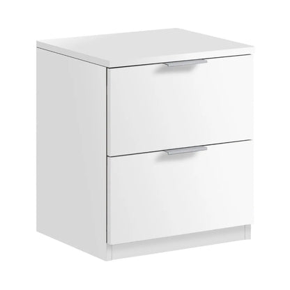 comodino 2 cassetti bianco