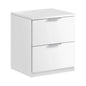 comodino 2 cassetti bianco