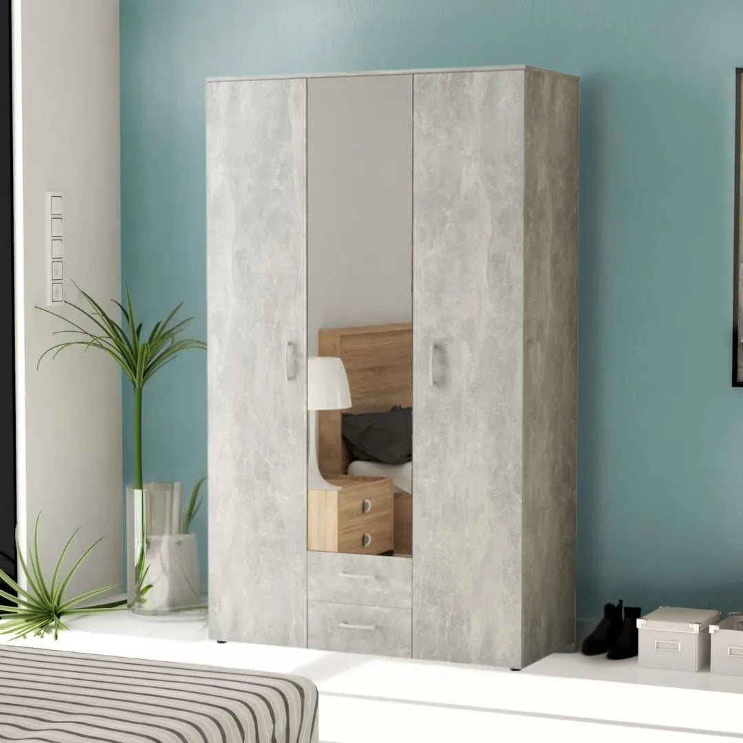 armadio grigio conn specchio