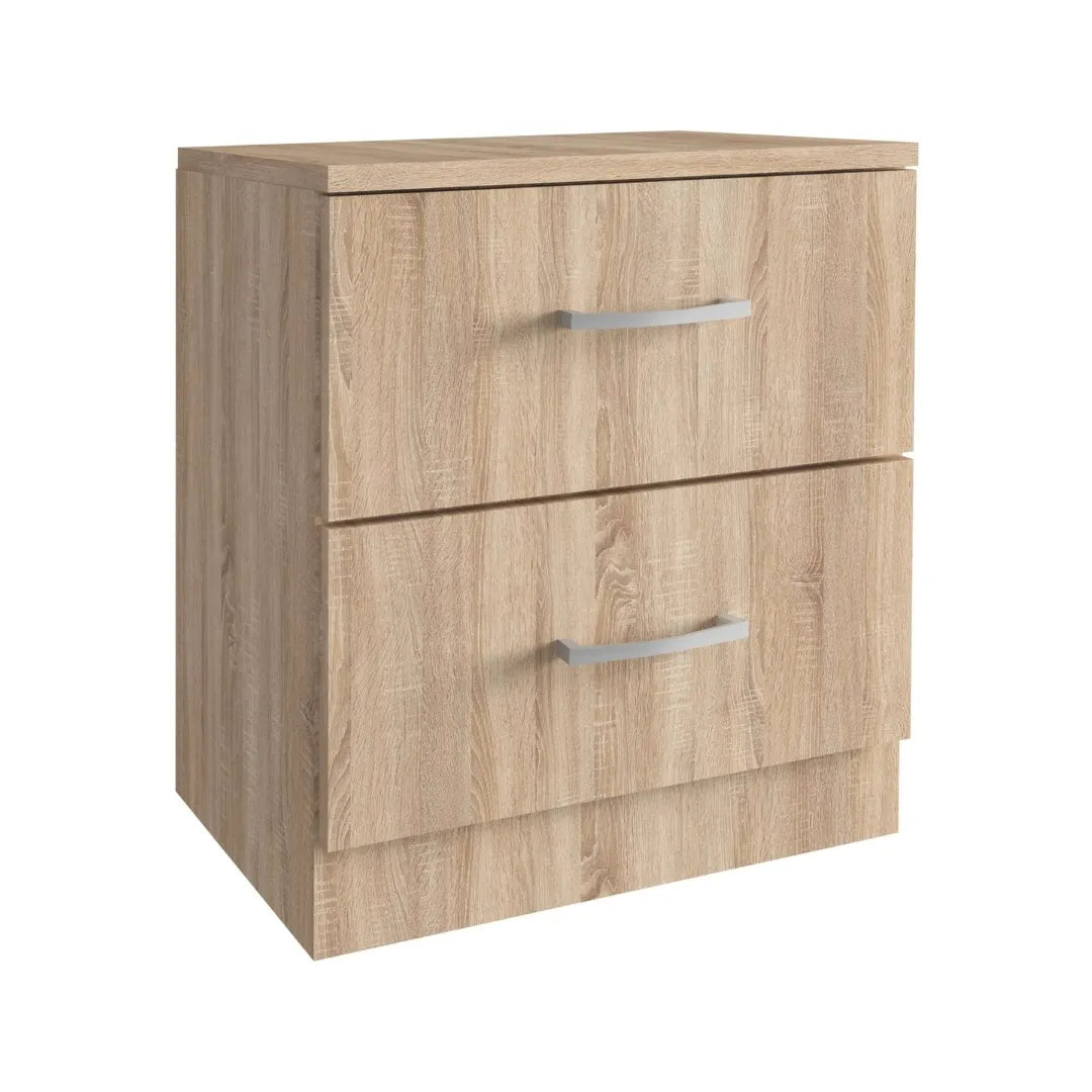 comodino 2 cassetti rovere