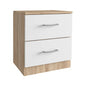 comodino 2 cassetti bianco