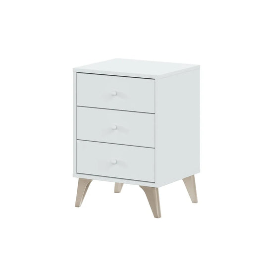 comodino 3 cassetti bianco