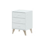 comodino 3 cassetti bianco