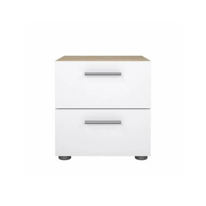 comodino 2 cassetti bianco