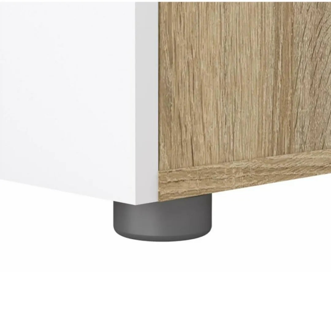 comodino 2 cassetti bianco