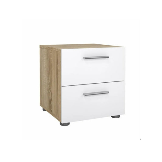 comodino 2 cassetti bianco