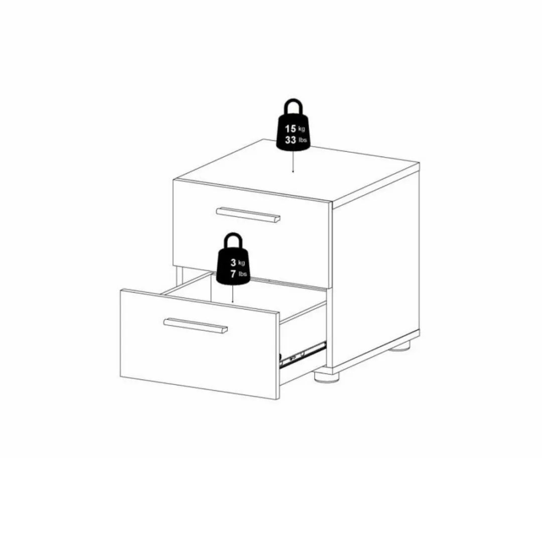 comodino 2 cassetti bianco