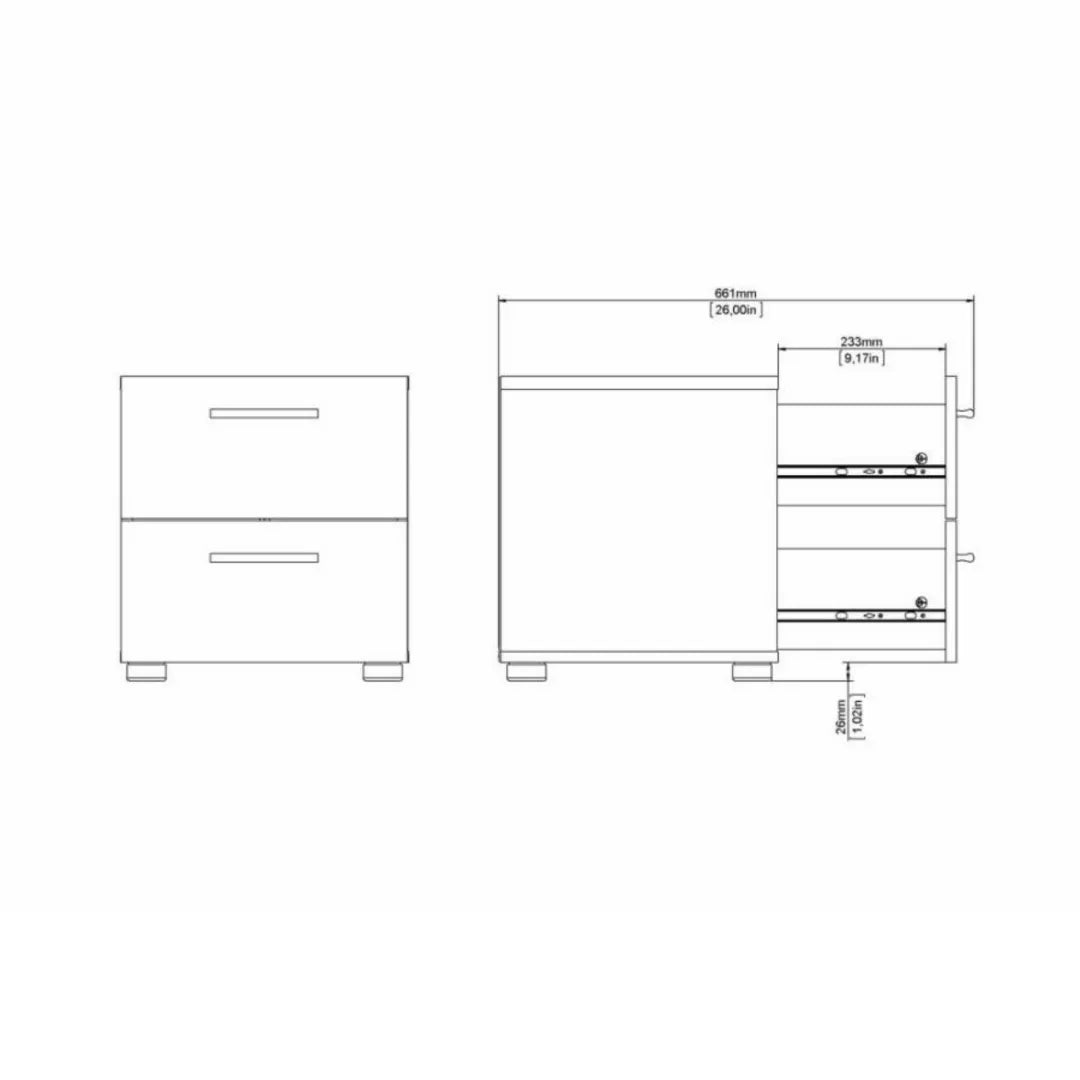 comodino 2 cassetti bianco