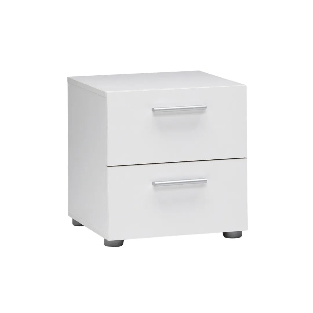 comodino 2 cassetti bianco