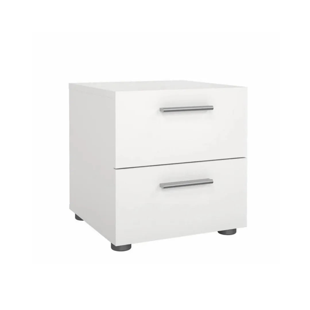 comodino 2 cassetti bianco