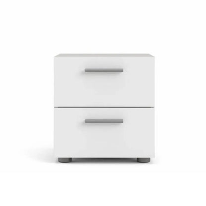 comodino 2 cassetti bianco