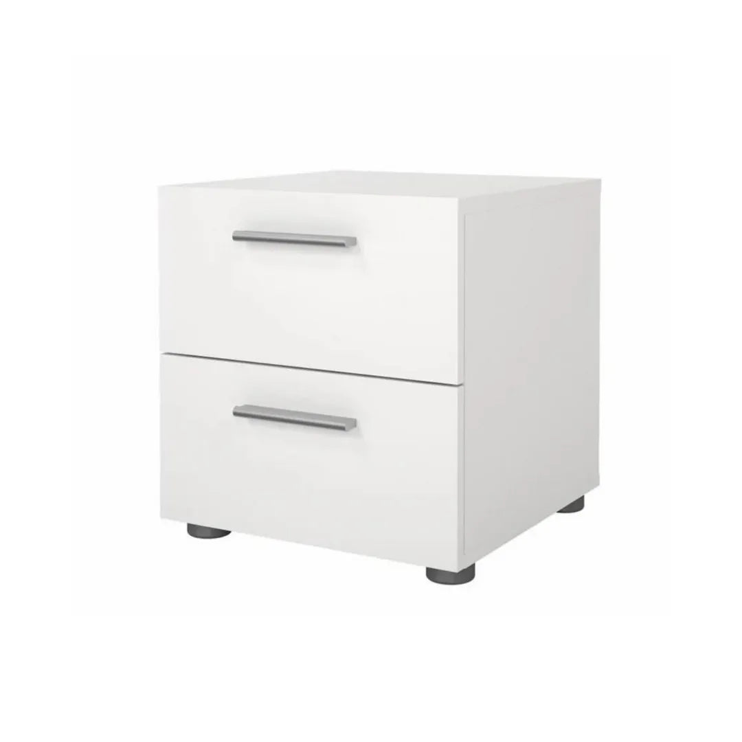 comodino 2 cassetti bianco
