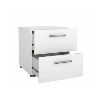 comodino 2 cassetti bianco