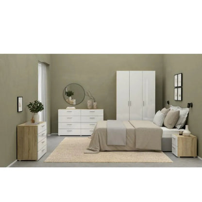 comodino 2 cassetti bianco