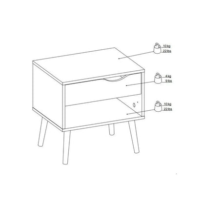 comodino 1 cassetto bianco