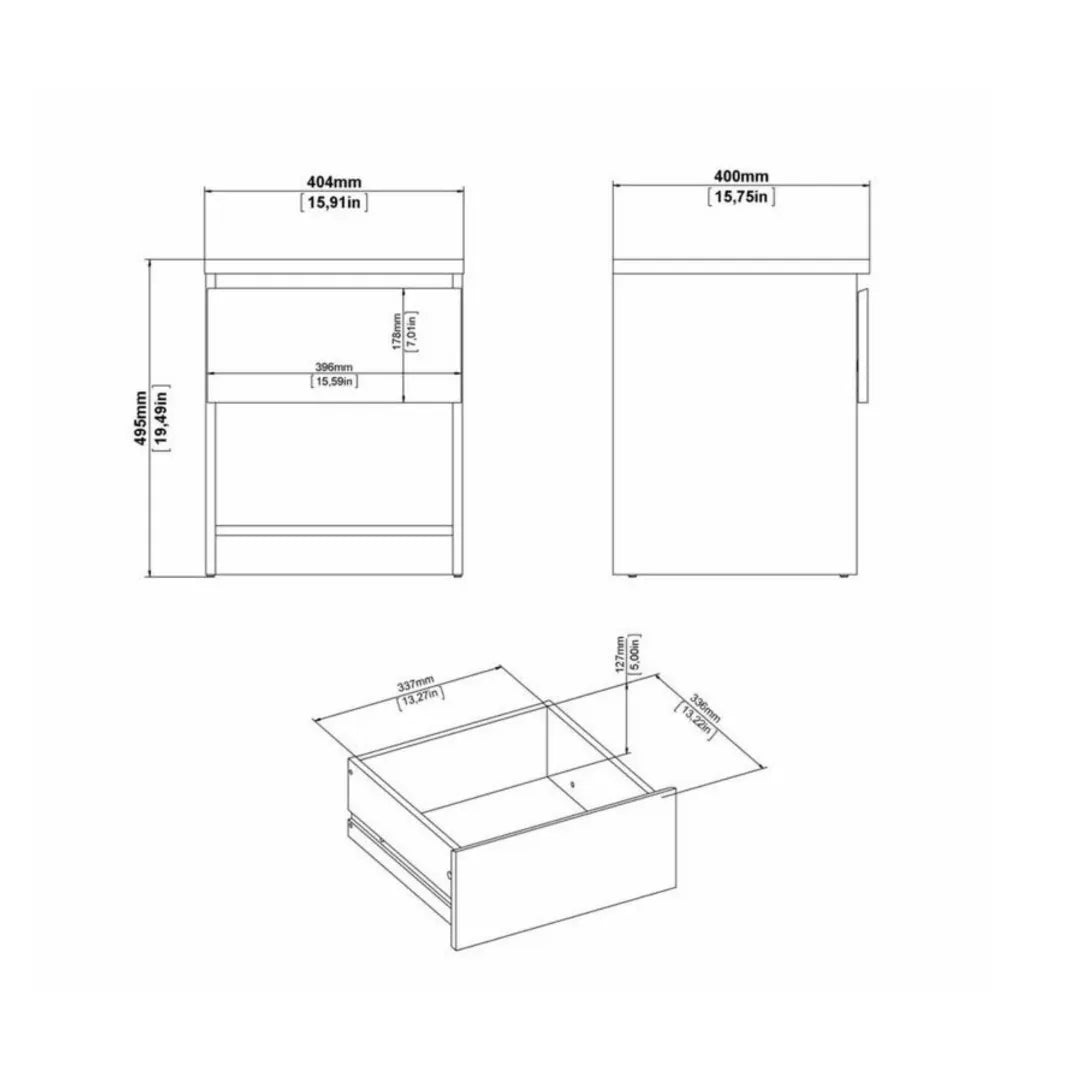 Comodino 1 Cassetto bianco