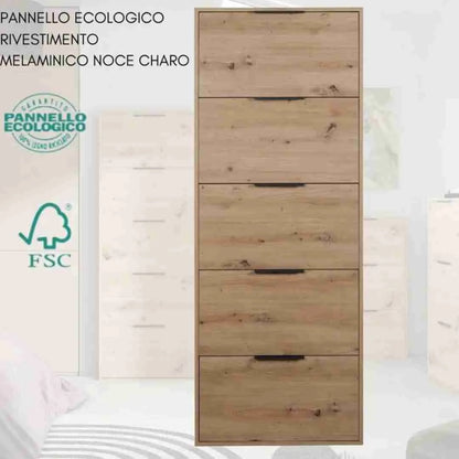 Scarpiera 5 ribalte colore rovere
