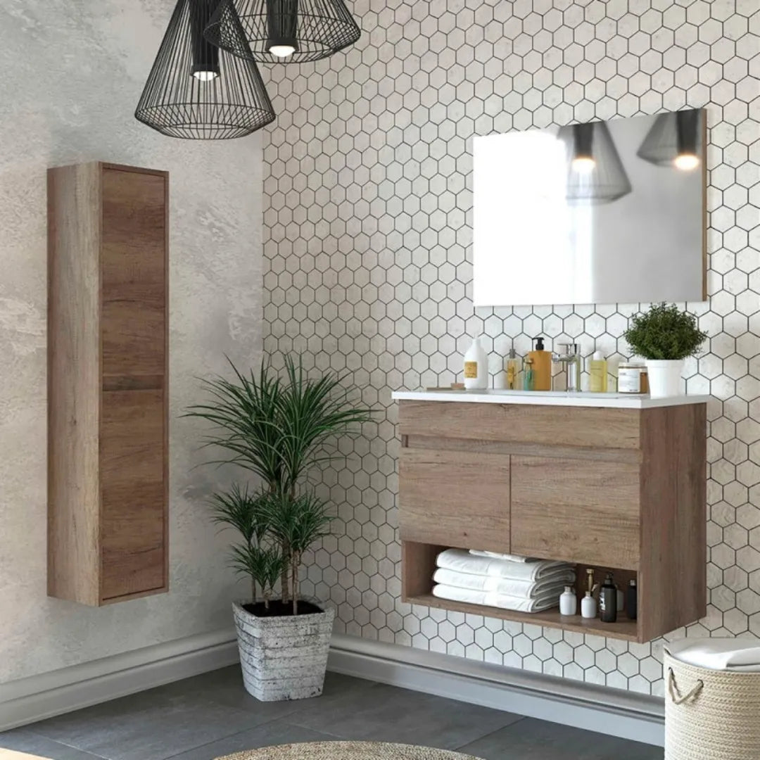 Mobile da bagno sospeso con specchio