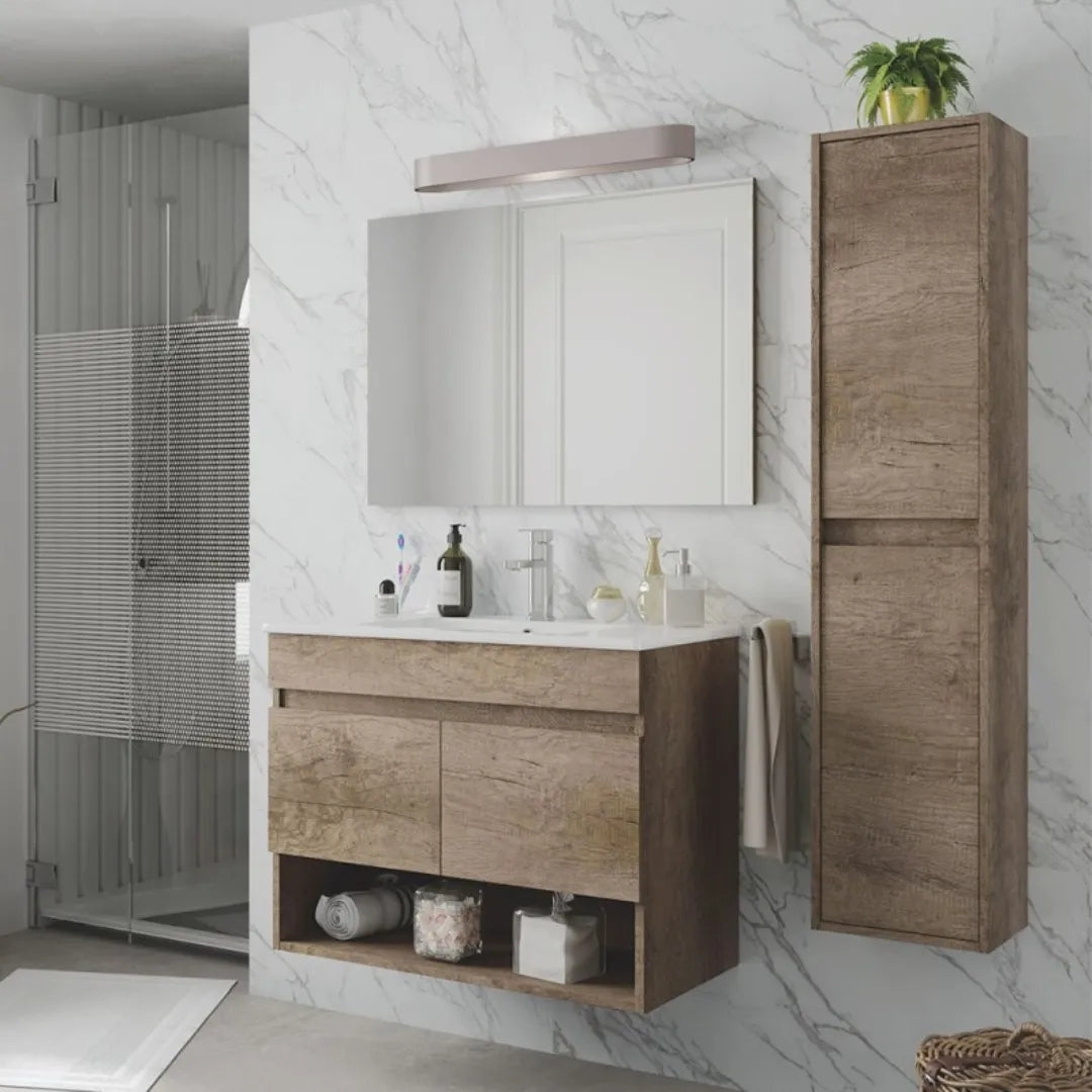 Mobile da bagno sospeso con specchio