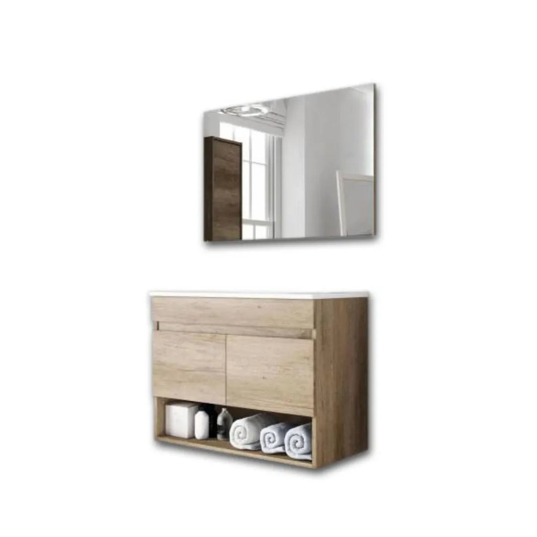 Mobile da bagno sospeso con specchio