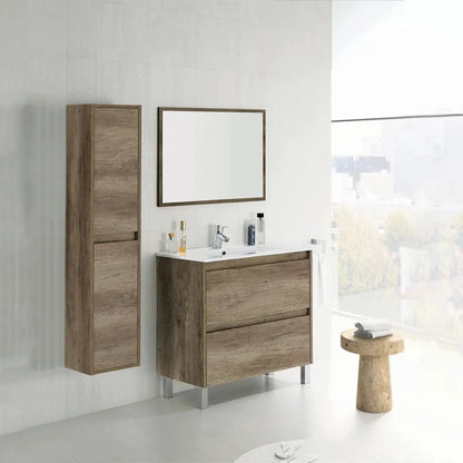 Mobile da bagno 2 cassetti con specchio