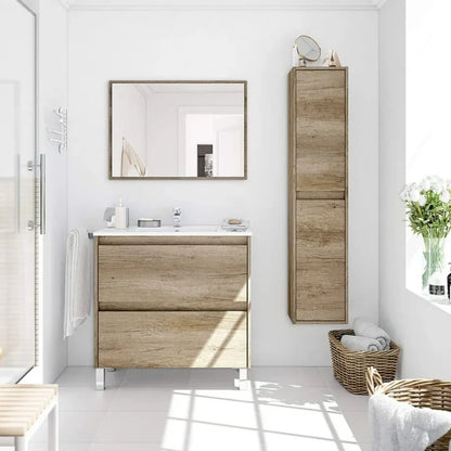 Mobile da bagno 2 cassetti con specchio