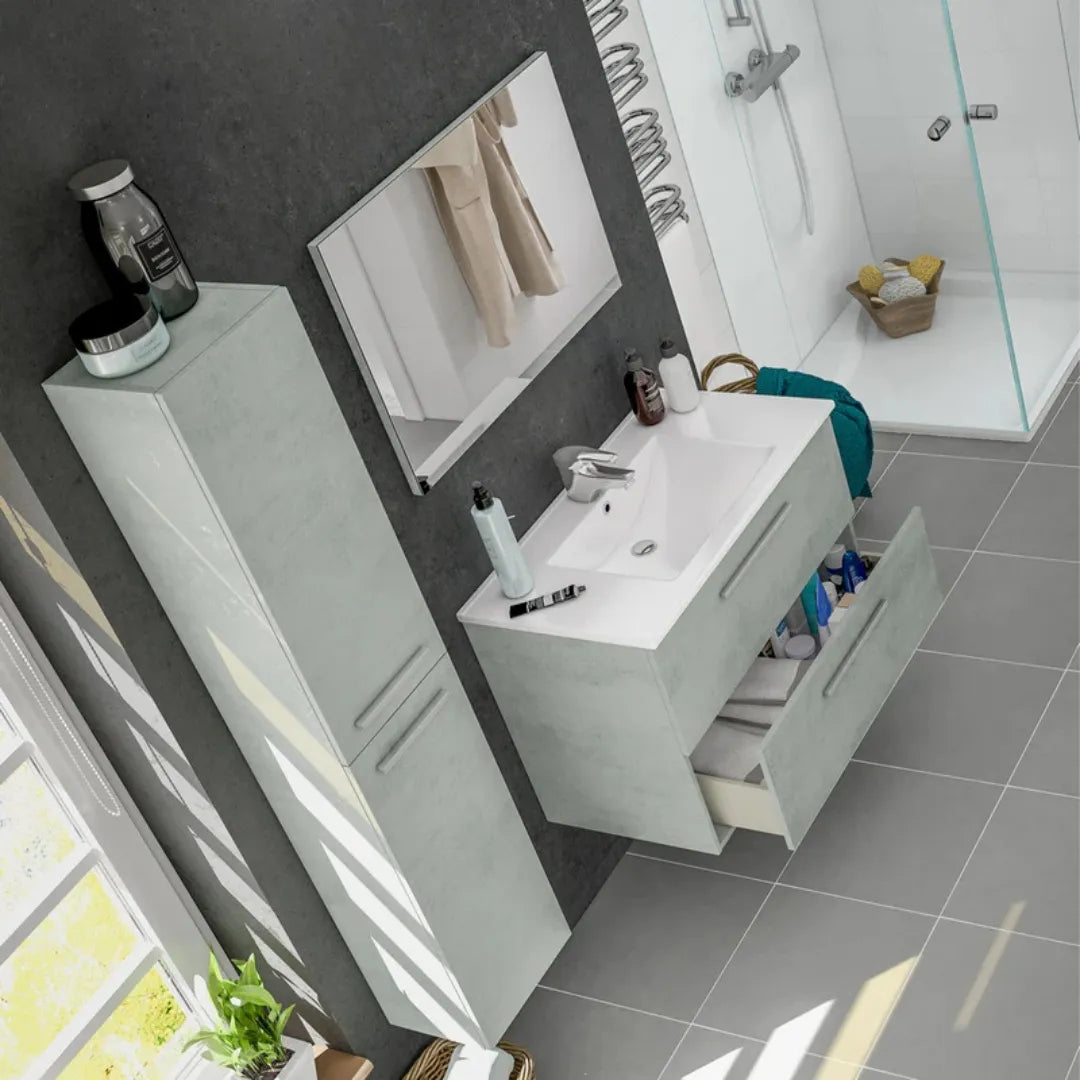 Mobile da bagno sospeso con specchio