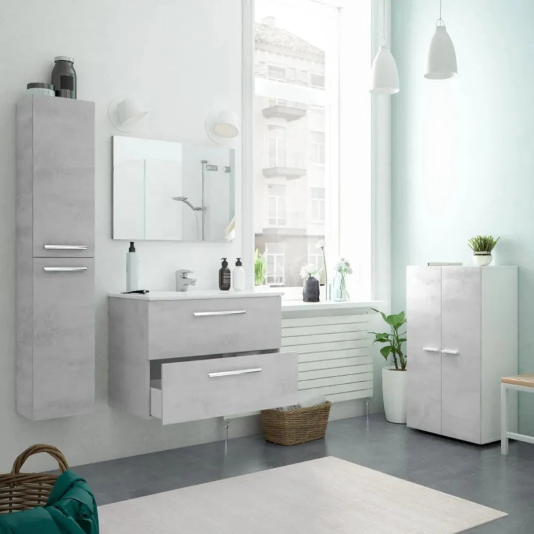 Mobile da bagno sospeso con specchio