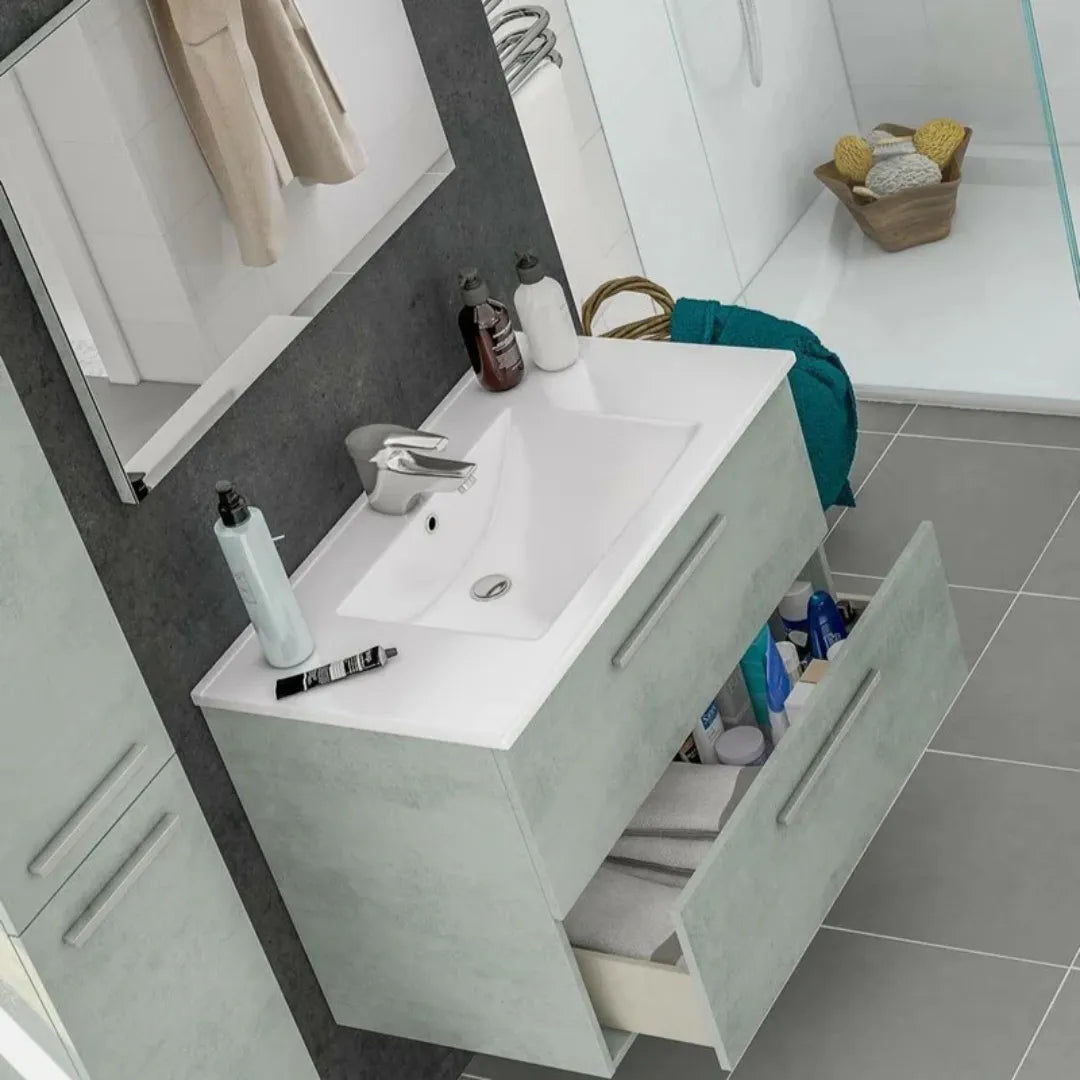 Mobile da bagno sospeso con specchio