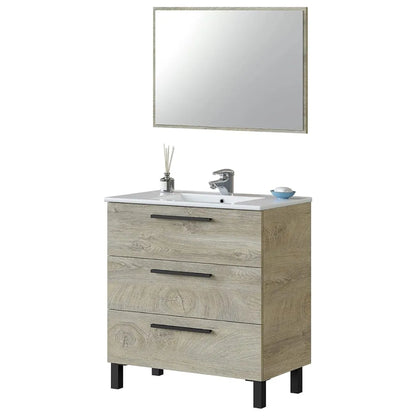 Mobile da bagno 2 cassetti con specchio