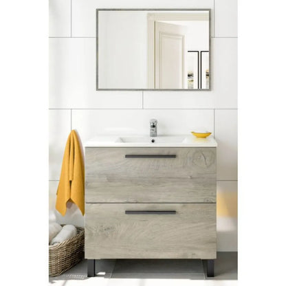 Mobile da bagno 2 cassetti con specchio