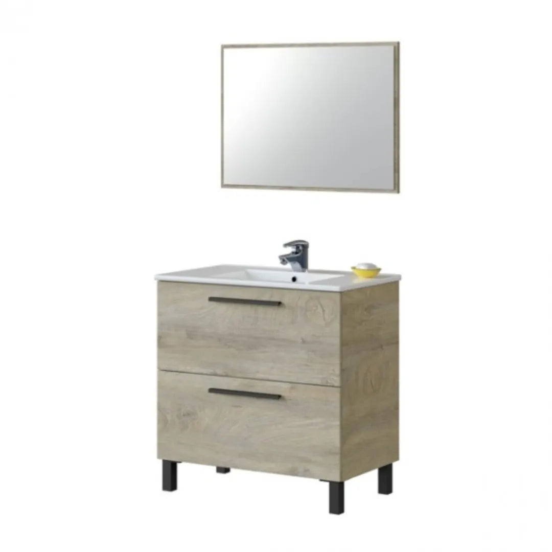 Mobile da bagno 2 cassetti con specchio