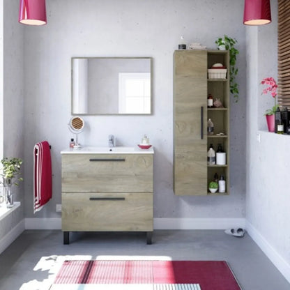 Mobile da bagno 2 cassetti con specchio