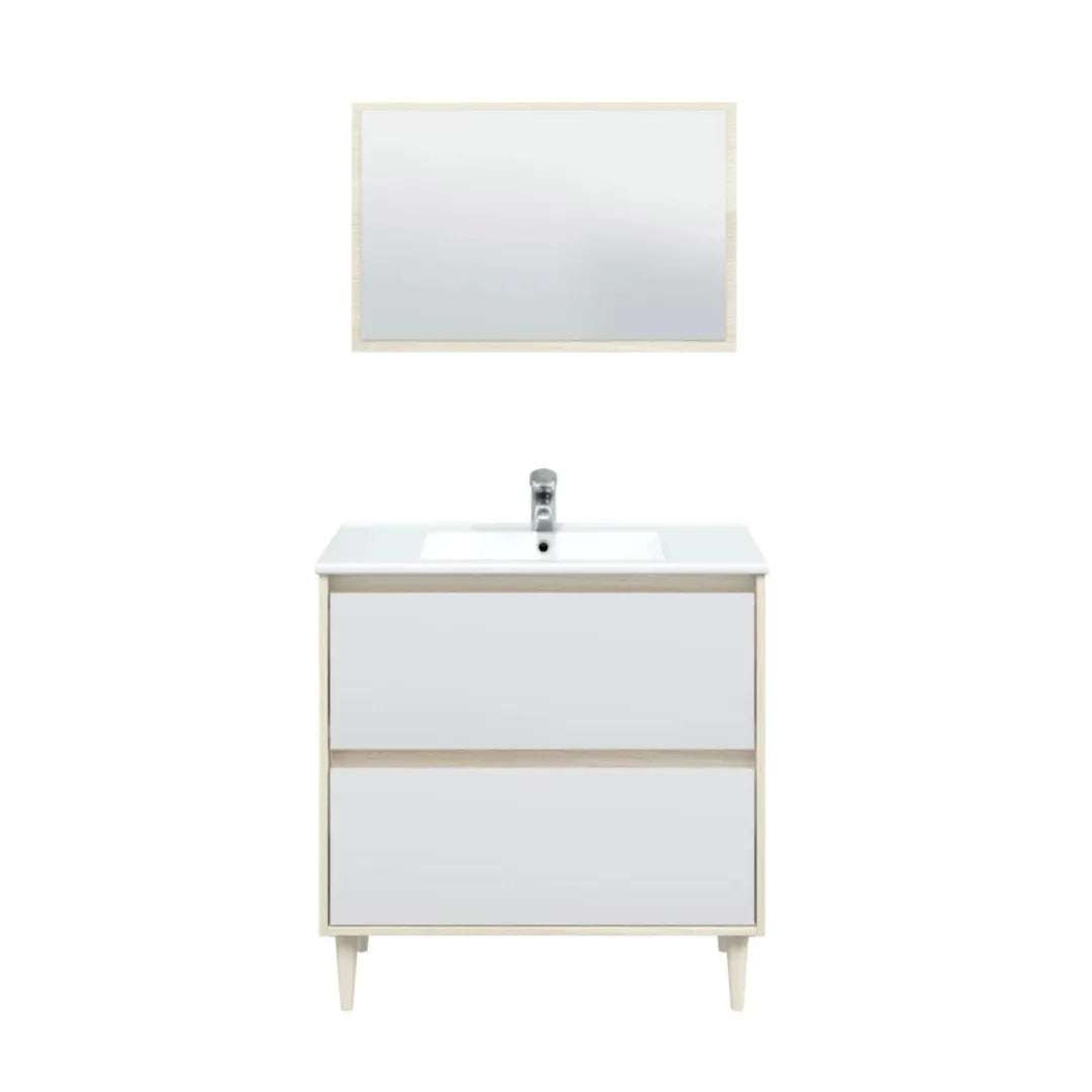 Mobile da bagno 2 cassetti con specchio