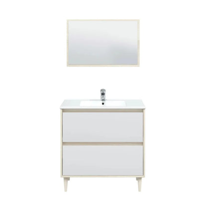 Mobile da bagno 2 cassetti con specchio