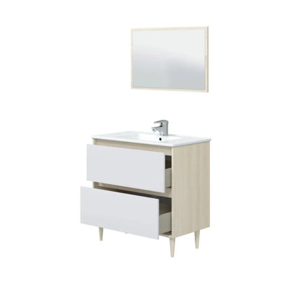 Mobile da bagno 2 cassetti con specchio