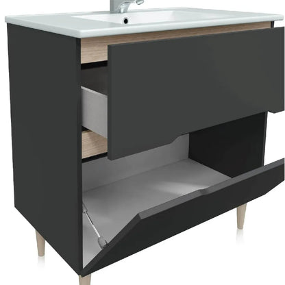 Mobile da bagno 2 cassetti con specchio