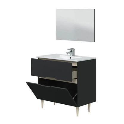 Mobile da bagno 2 cassetti con specchio